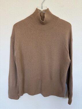 Everlane Tan Mock Neck Rib-Hem Cashmere Sweater | Sz S